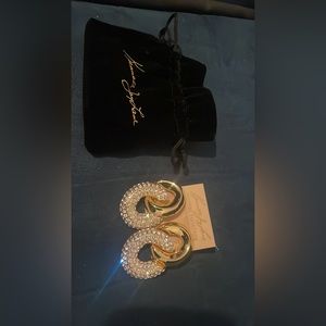 Kenneth Jay Lane Couture Collection Gold/Diamond Earrings